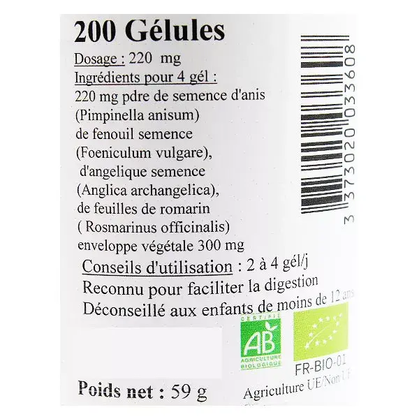 Le Comptoir de l'Apothicaire Equilíbrio Digestivo Orgânico 200 cápsulas