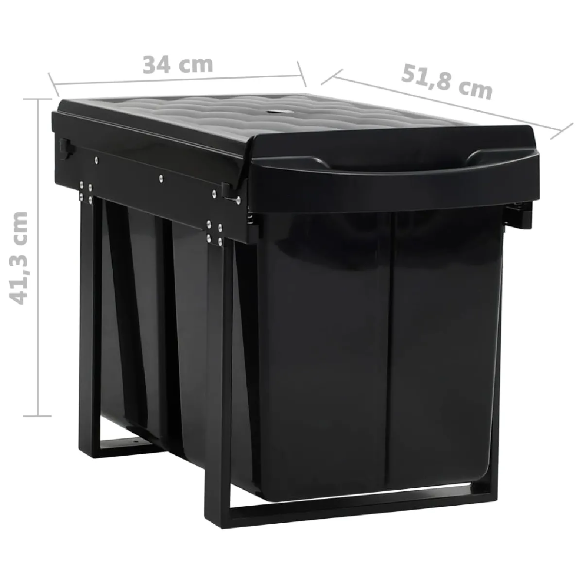 vidaXL Poubelle amovible cuisine 48 L
