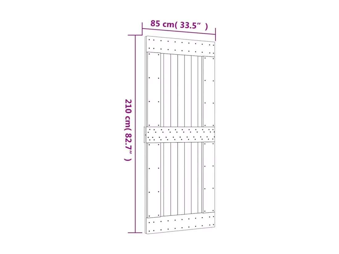 Porte NARVIK 85x210 cm bois massif de pin