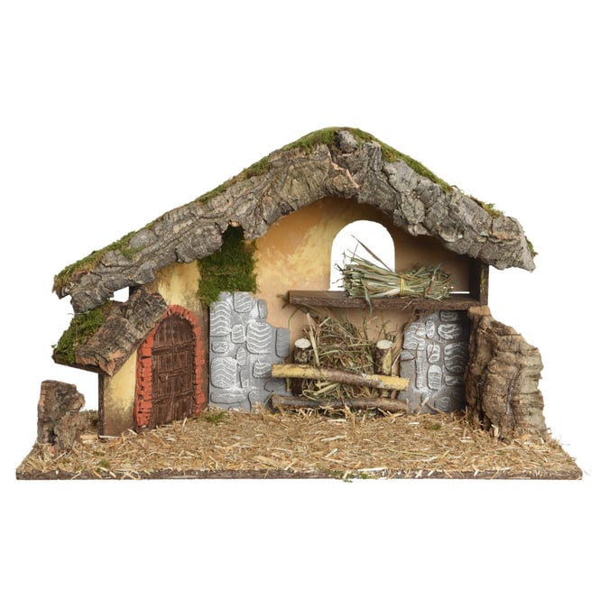 Weihnachtskrippe - aus Holz - ca. 50 x 23 x 31 cm