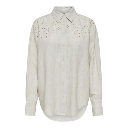 JDY Silvia Embroidery Skjorte, White Sand Melange, L