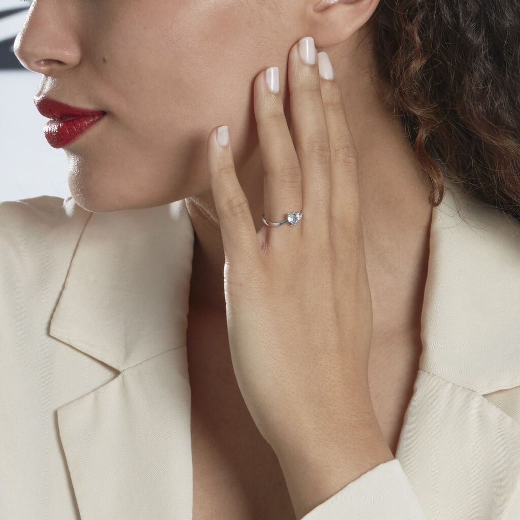 Bague Eva Or Blanc Topaze Et Diamant