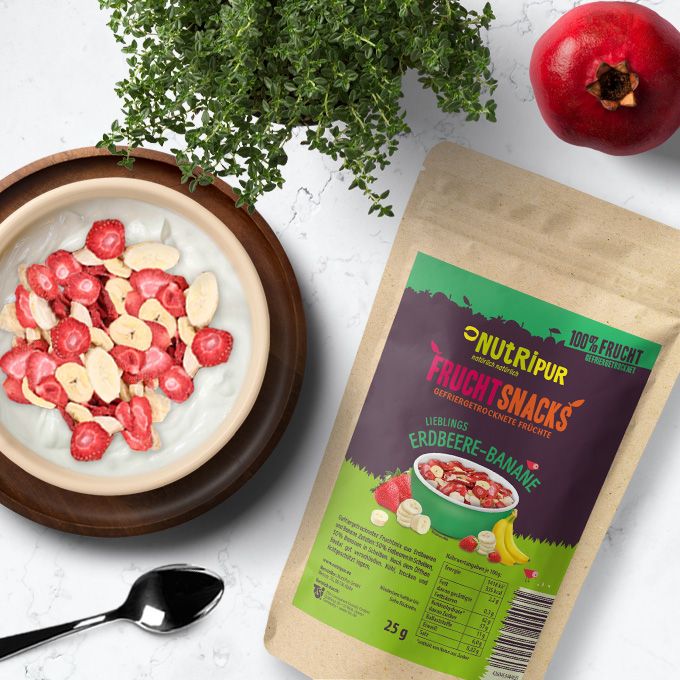 NutriPur gefriergetrocknete Früchte, Erdbeere-Banane