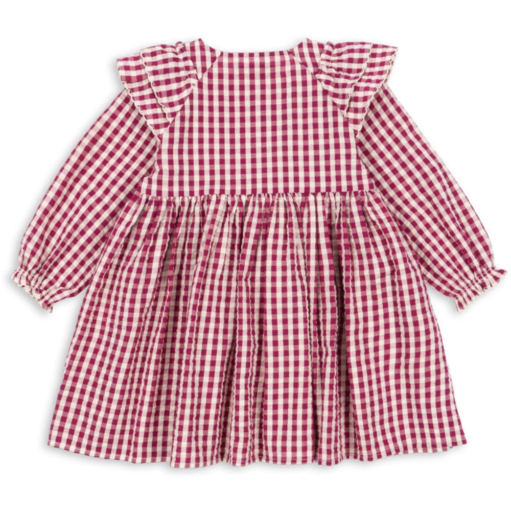 Køb Konges Sløjd Sangria/Butter Check Kim Kjole GOTS