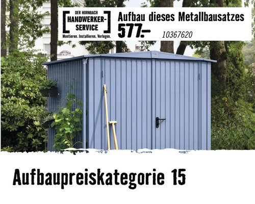 Biohort HighLine tuinhuis, maat HS, inclusief plank en gereedschapshouder, 155 x 275 cm, donkergrijs metallic