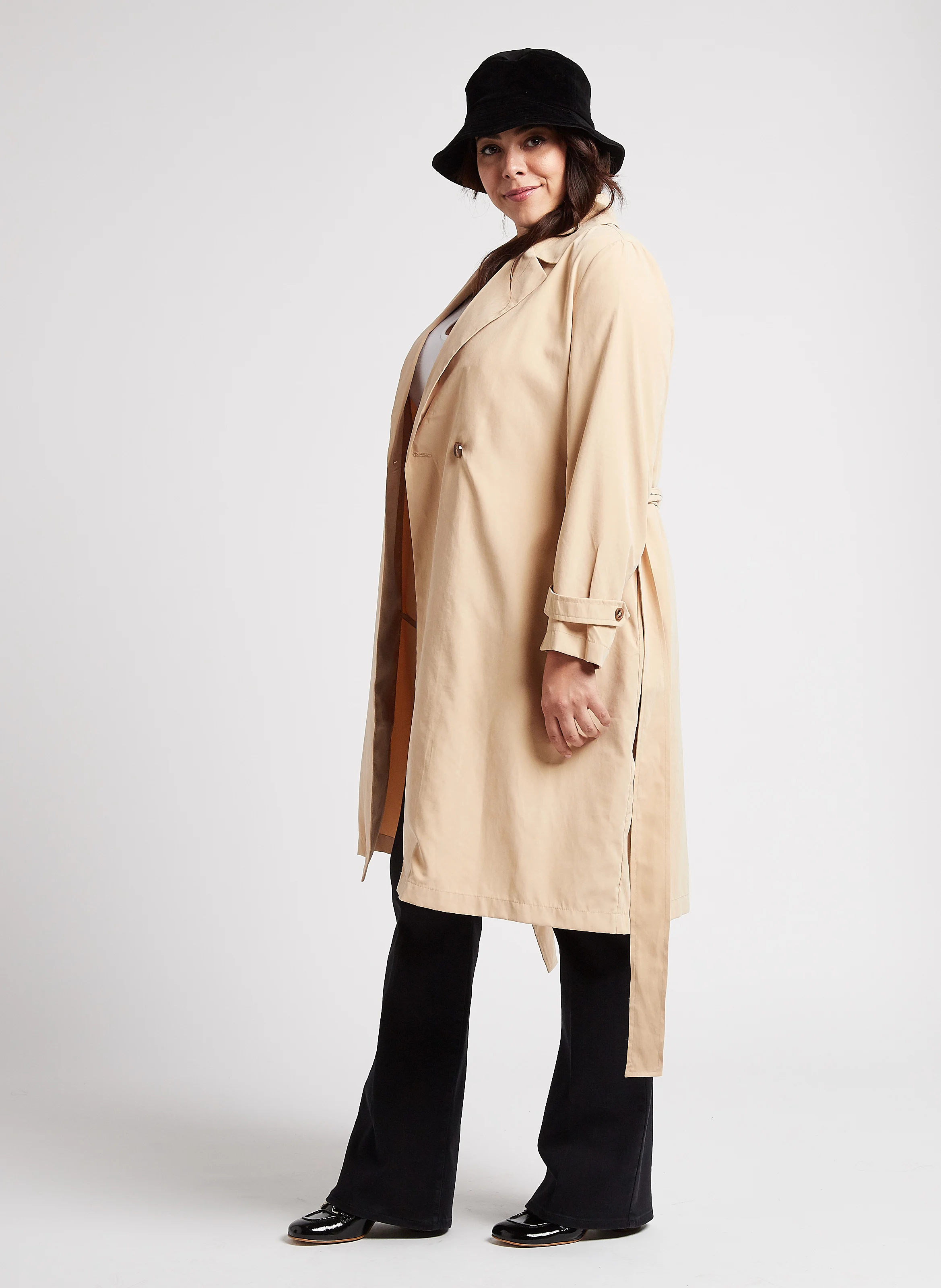 VIJULIAN - Trench-coat droit ceinturé | Marron