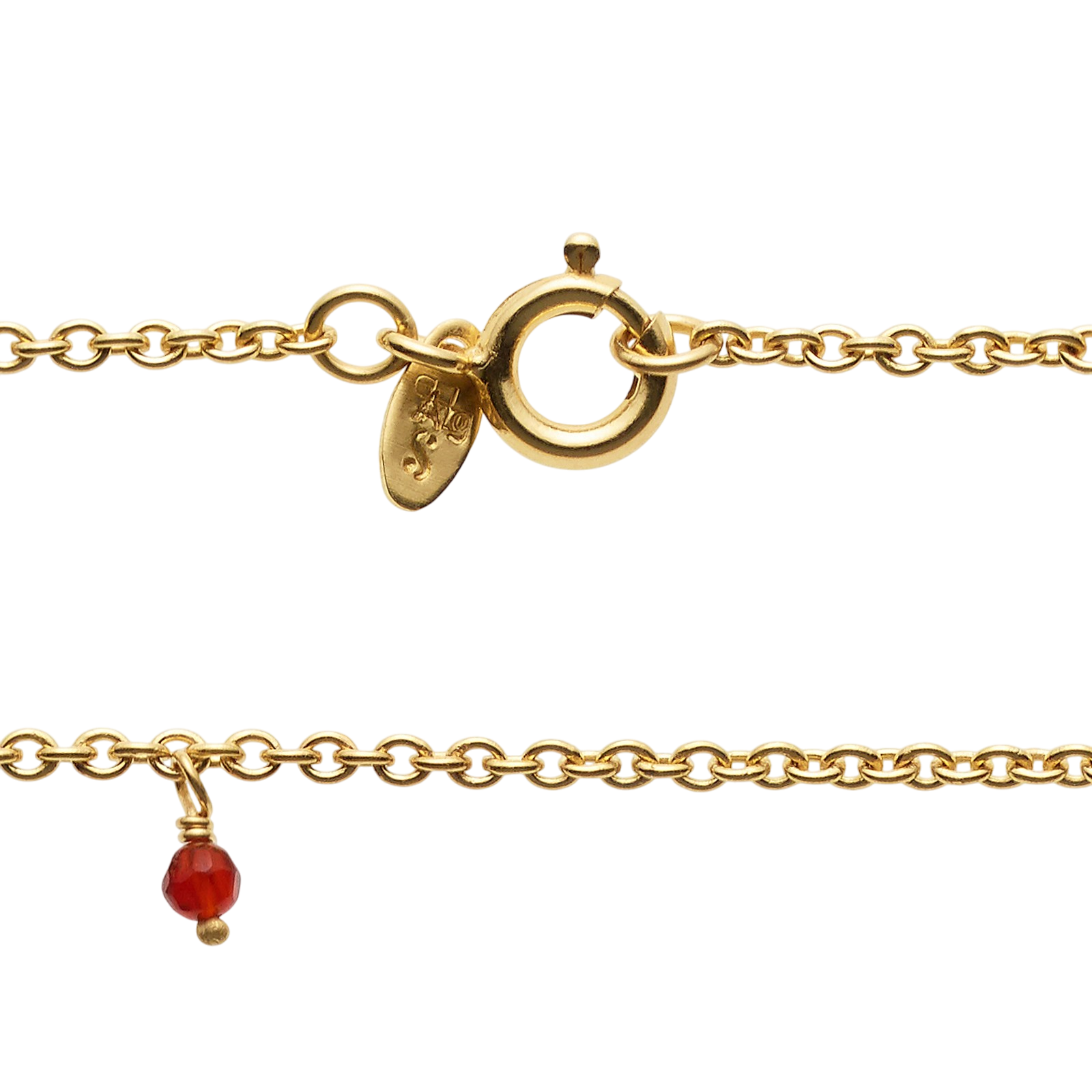Collier mit 14 Carneol Steinen, vergoldet