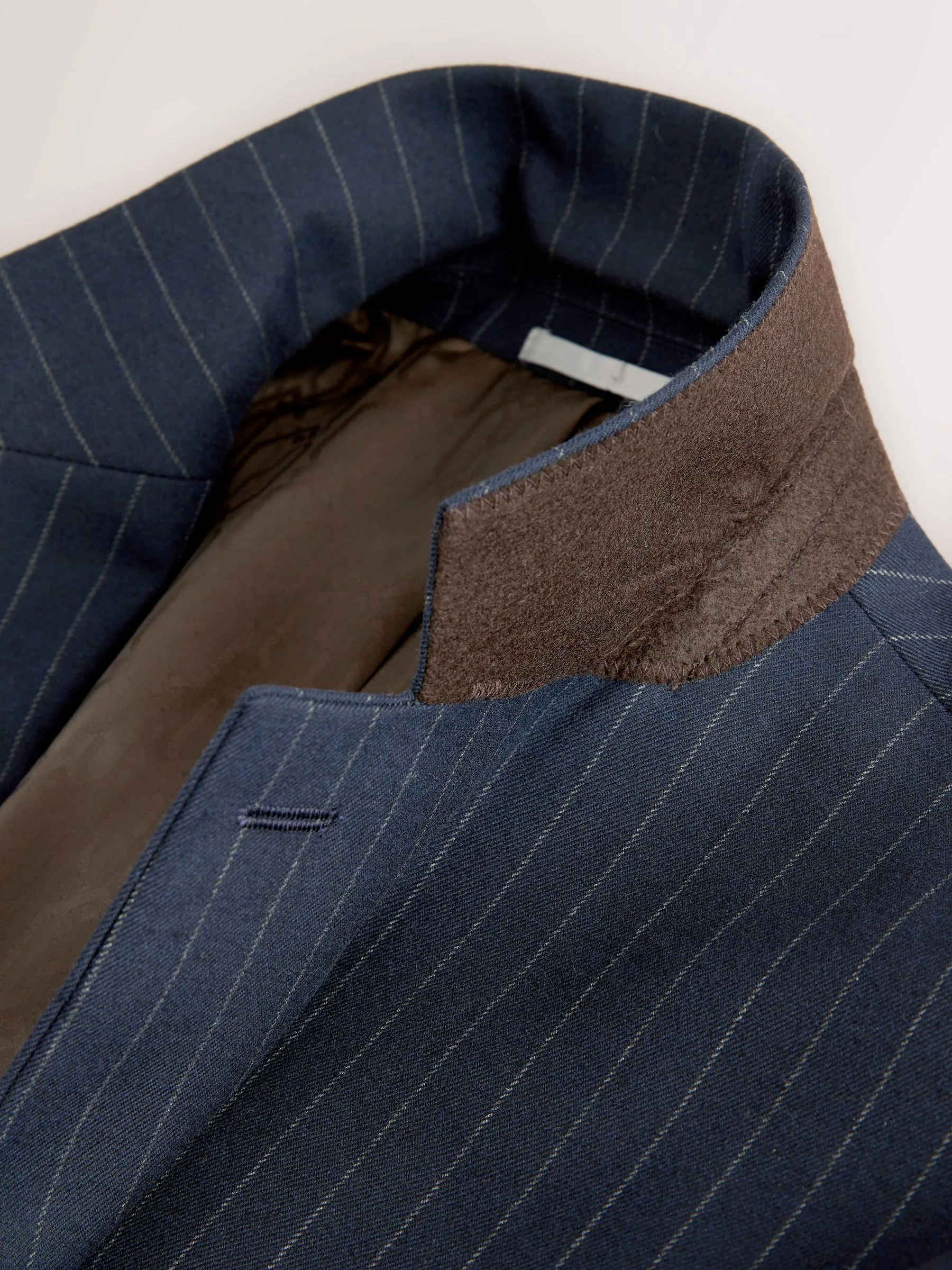 Donkerblauw - Gestreept slim-fit colbert