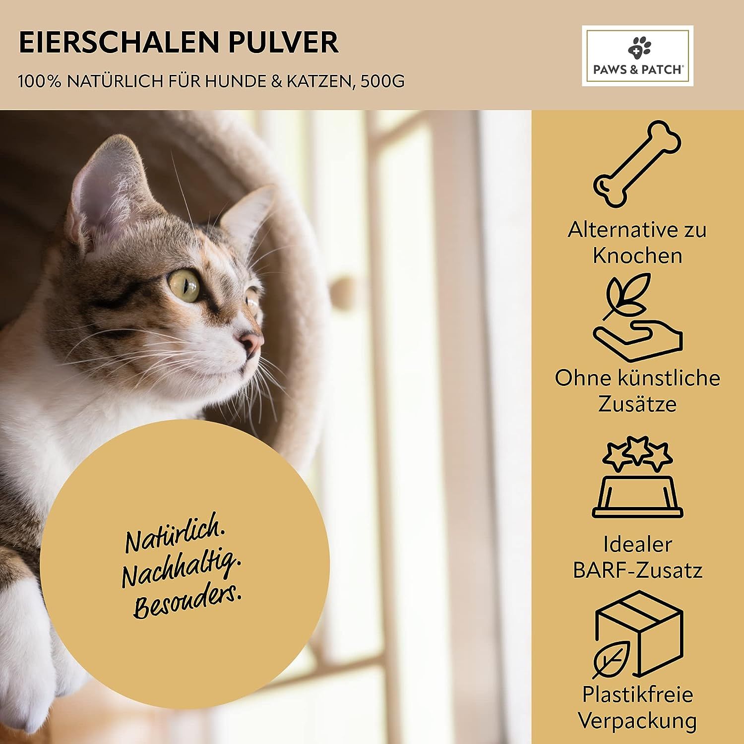 PAWS&PATCH EIERSCHALEN Pulver  für Hunde und Katzen