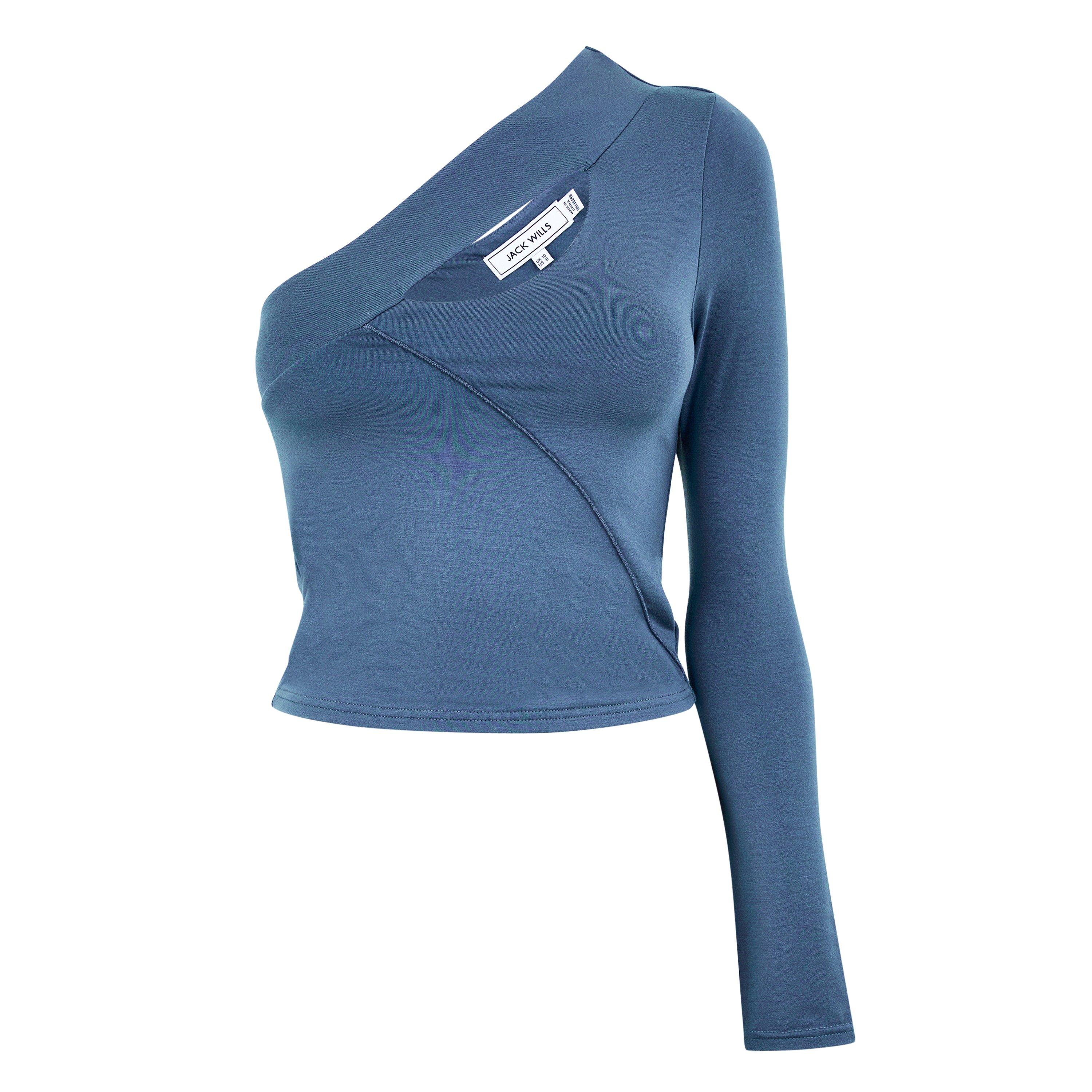 Jack Wills JW JW Asymmetrical Cut Out Long Sleeve Top Womens