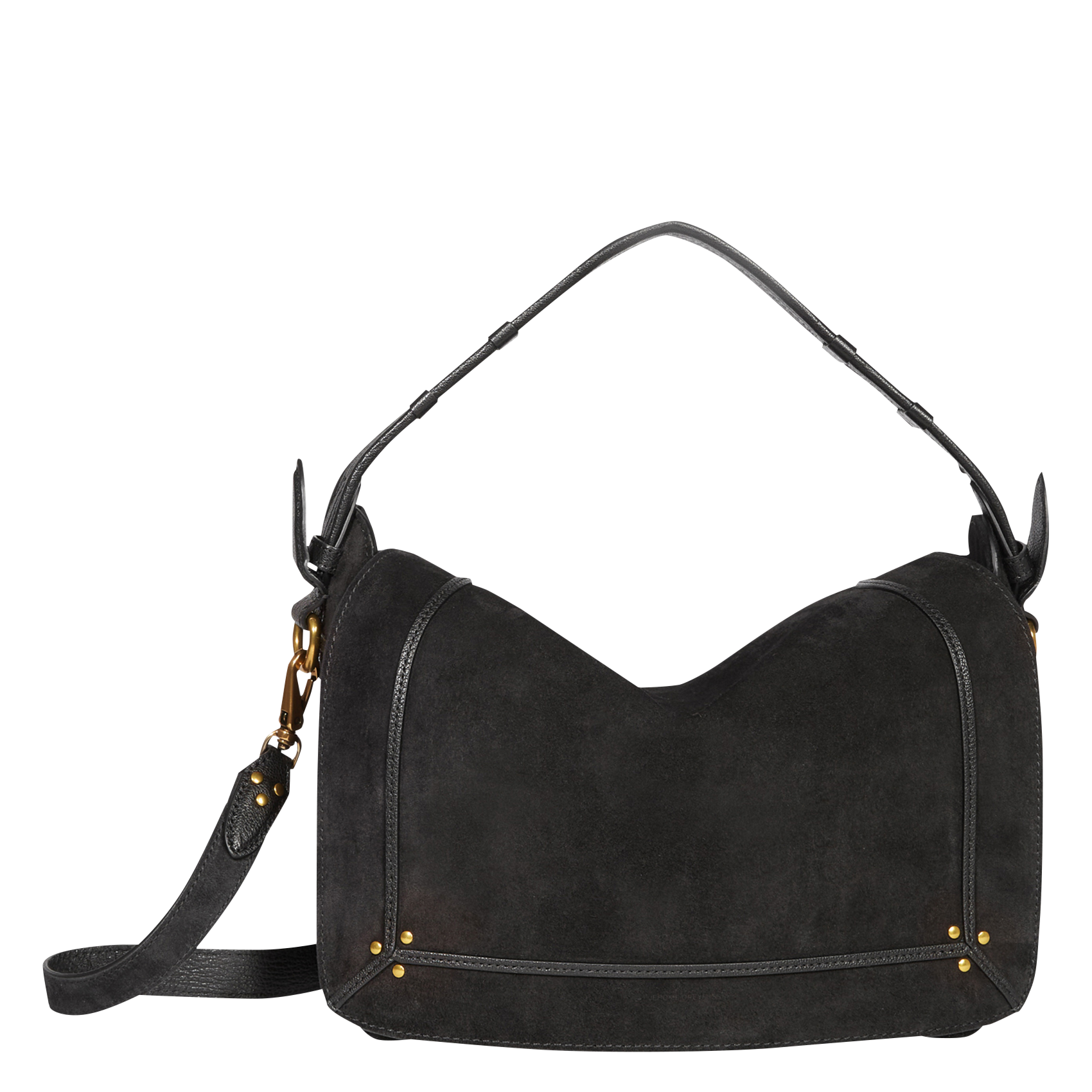 PEPITO M - Sac besace en cuir velours| Noir