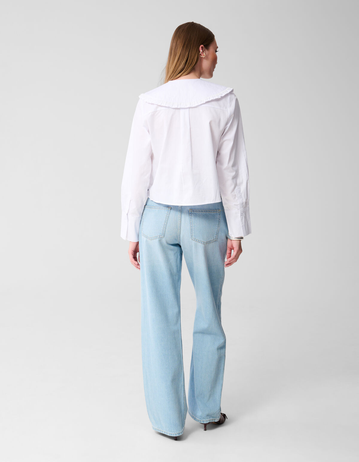 Wide Leg Fit Jeans Extra Lang Bleached