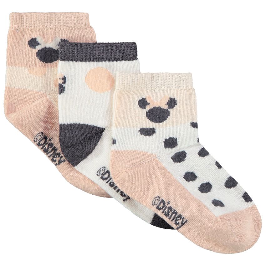 Lot de 3 paires de chaussettes imprimé Minnie Disney pour fille - Rose