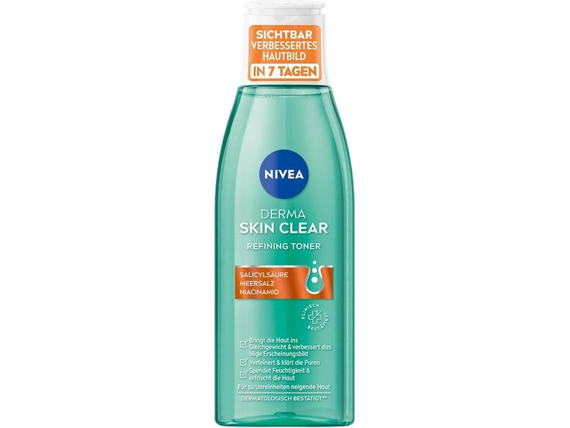 NIVEA Gesichtswasser Derma Skin Clear 200 ml Gesichtswasser bringt zu Unreinheiten neigende Haut wieder ins Gleichgewicht