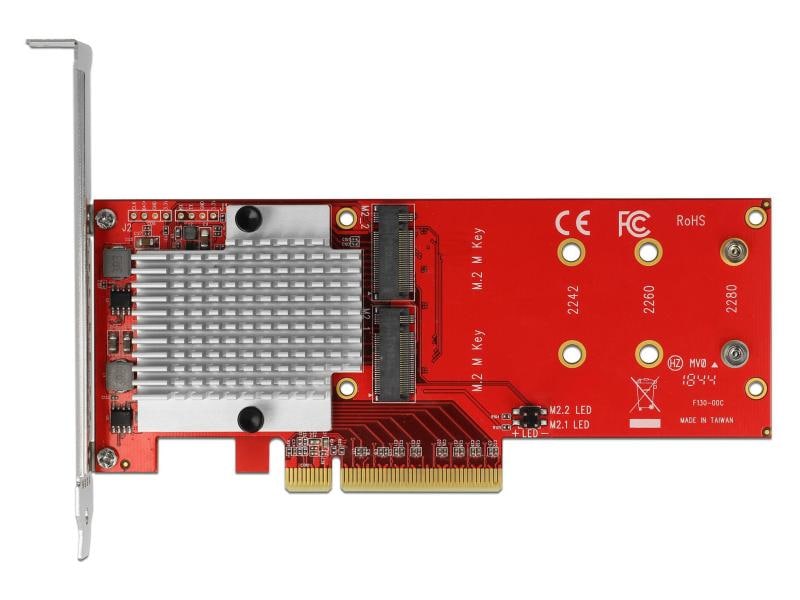 Delock Host Bus Adapter 2x NVME M.2 SSDs, PCI-Ex8, bootfähi Delock PCI Express x8 Karte zu 2 x intern NVMe M.2 Key M – Low Profile Formfaktor