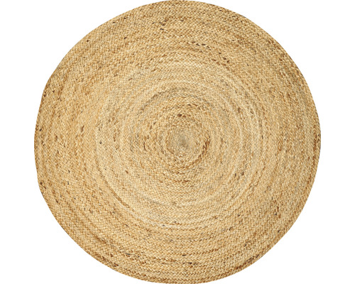 Rond jute vloerkleed, natuurlijke afwerking, Ø 160 cm