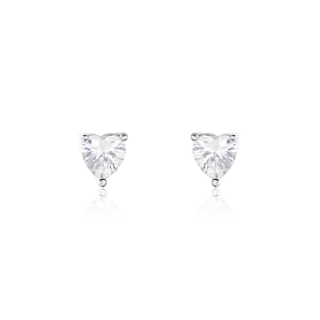 Boucles D'oreilles Puces Breana Argent Blanc Oxyde De Zirconium