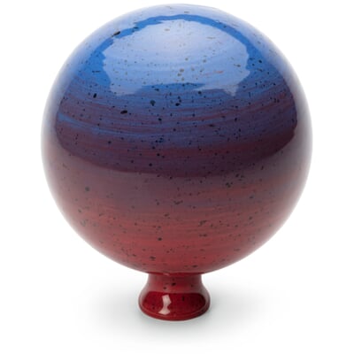 Gartenkugel Keramik, Blau-Rot