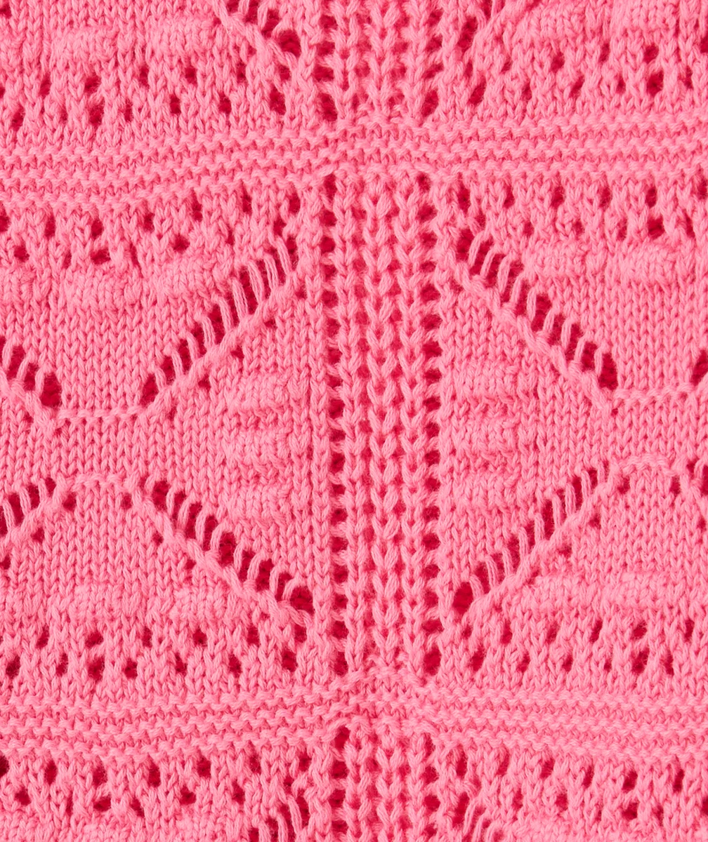 PULL EN CROCHET FILLE EN COTON BIO ROSE
