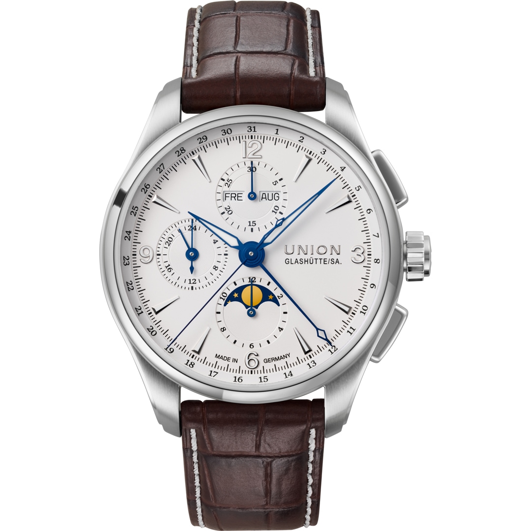 Union Glashütte Belisar Chronograph Mondphase Weiss 42mm