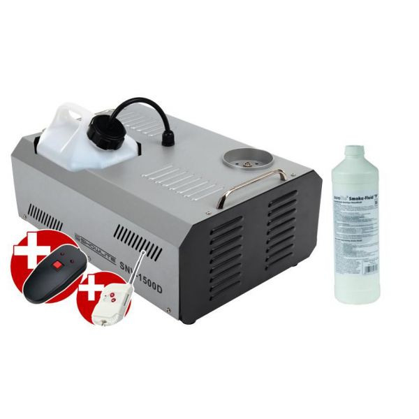 Showlite Complete Set SNV-1500D Dmx Fog Machine 1500W Incl. Remote Control   1L Liquid Fog