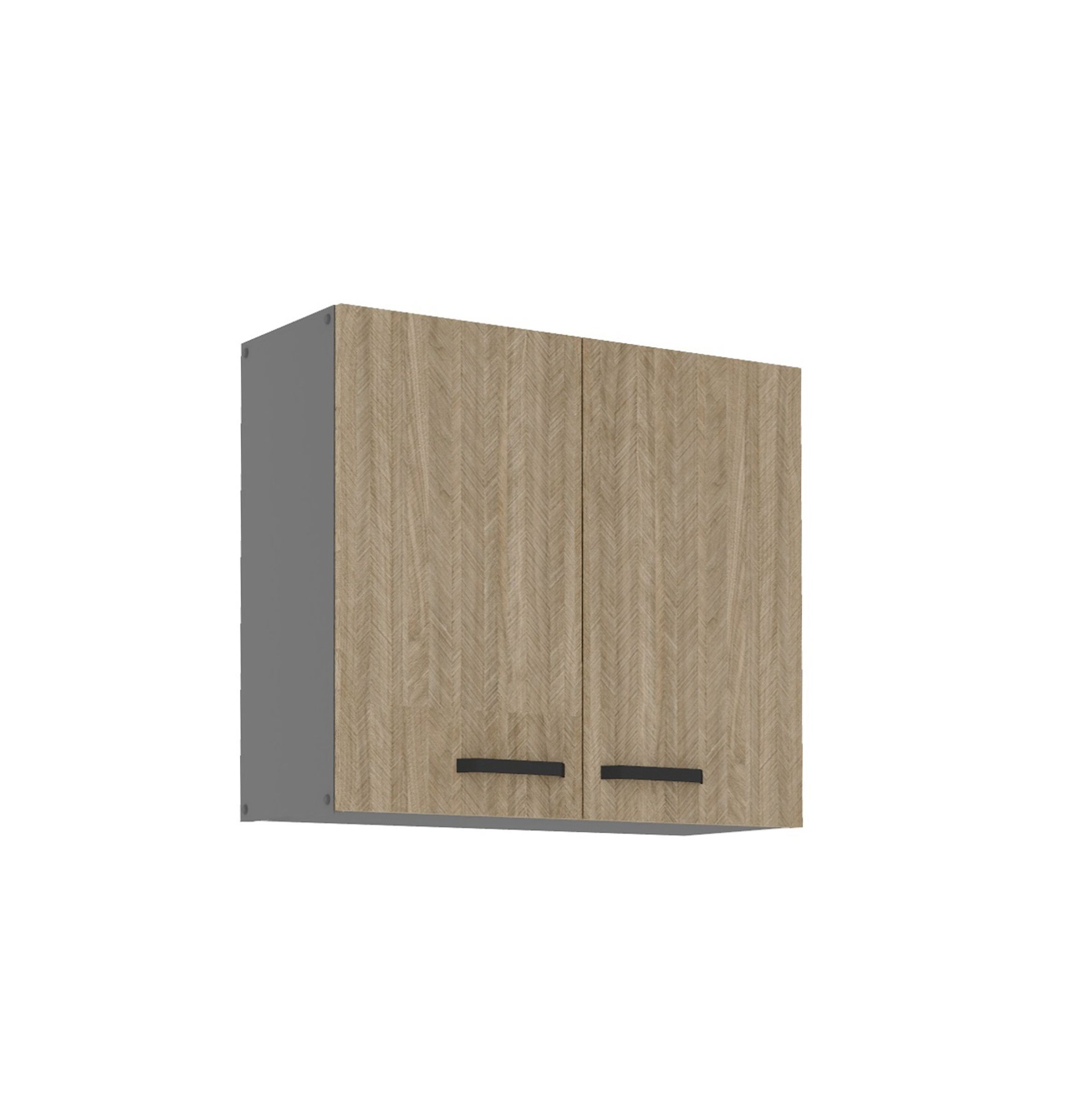 Küche SCANDI Hängeschrank 80 cm Fischgrät Küchenzeile Küchenblock Einbauküche