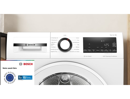 BOSCH - Sèche-linge pompe à chaleur WQG24502FR, Série 6, Condenseur autonettoyant