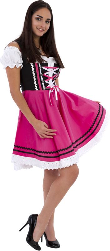 Dirndl 2-Delig - Zwart-Roze - 100% Katoen