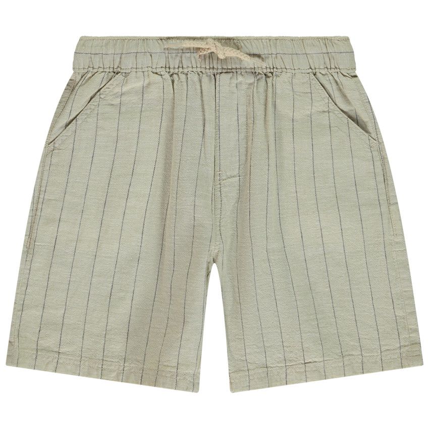 Bermuda rayé en toile pour garçon - Beige