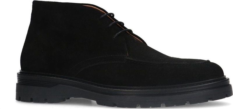 Manfield - Heren - Zwarte Veterboots - Suède - Vetersluiting - Hoge Zool