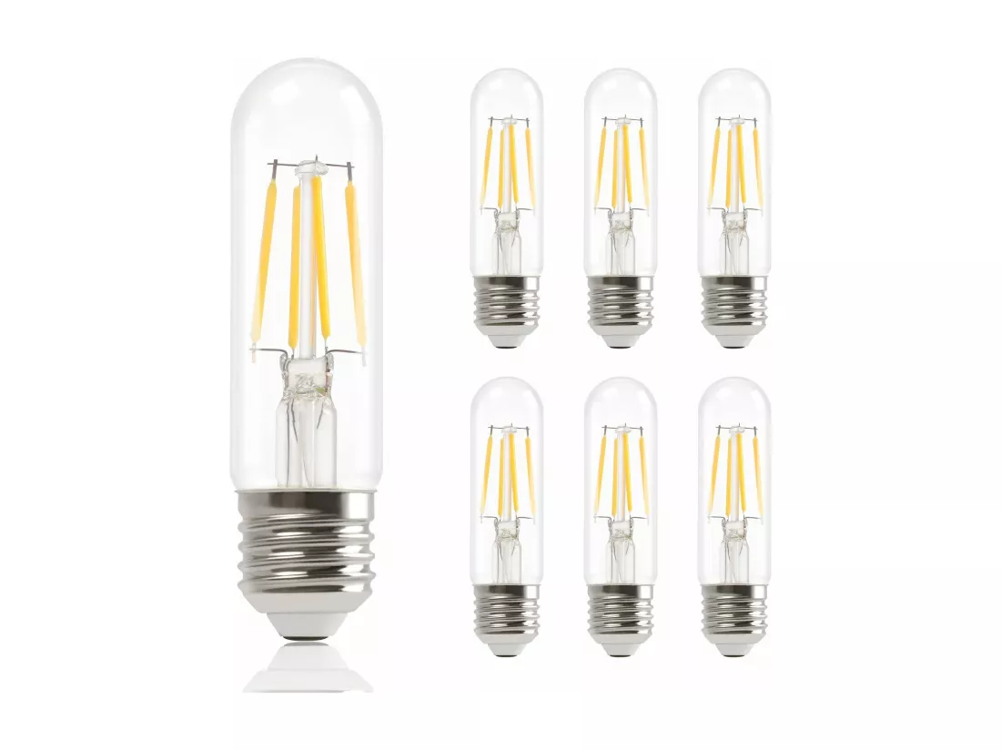NETTLIFE Lot de 6 ampoules LED E27 blanc chaud lampes T30 4W Edison vintage à filament 2700K économie d'énergie douille non dimmable