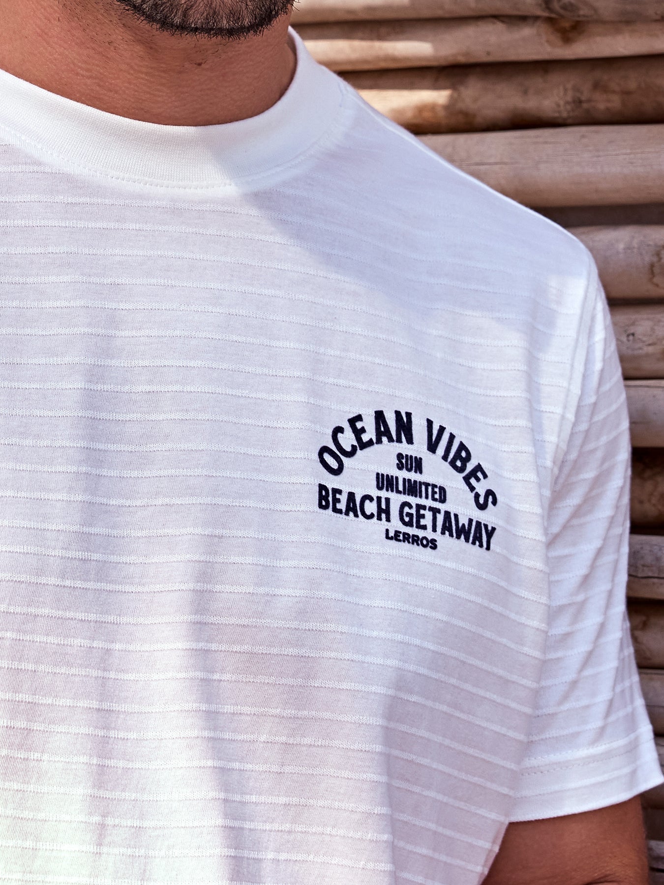 Gestreiftes T-Shirt mit Front und Backprint