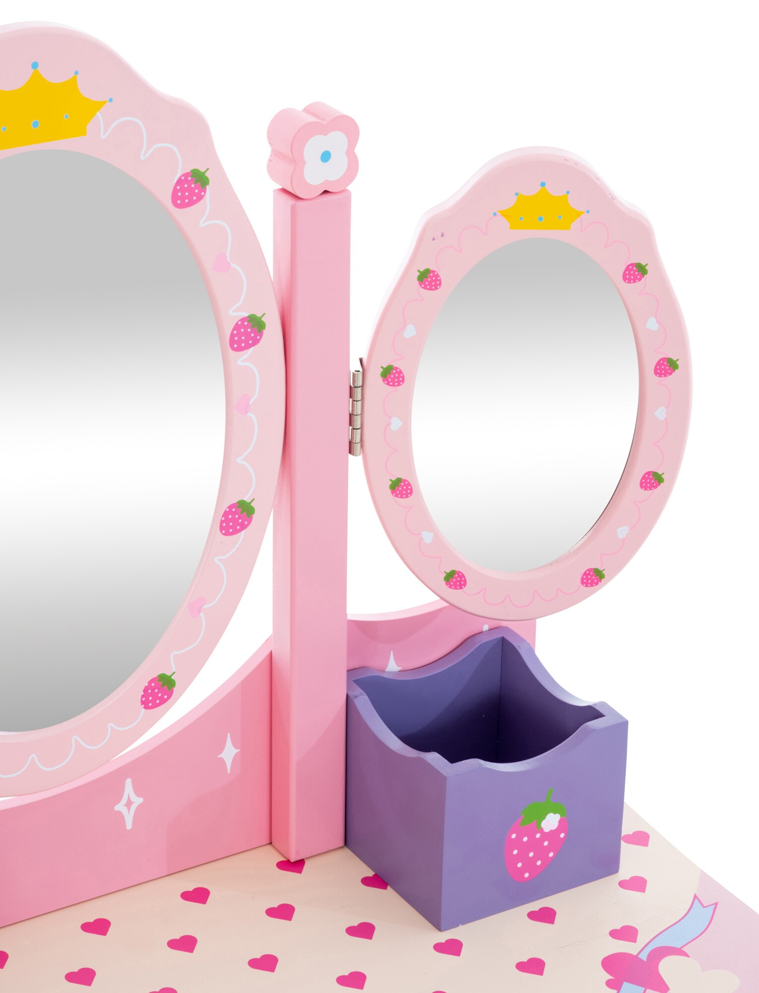 CLP Kinder Schminktisch Emilia I Frisiertisch mit Hocker I Schminkkommode mit Spiegel