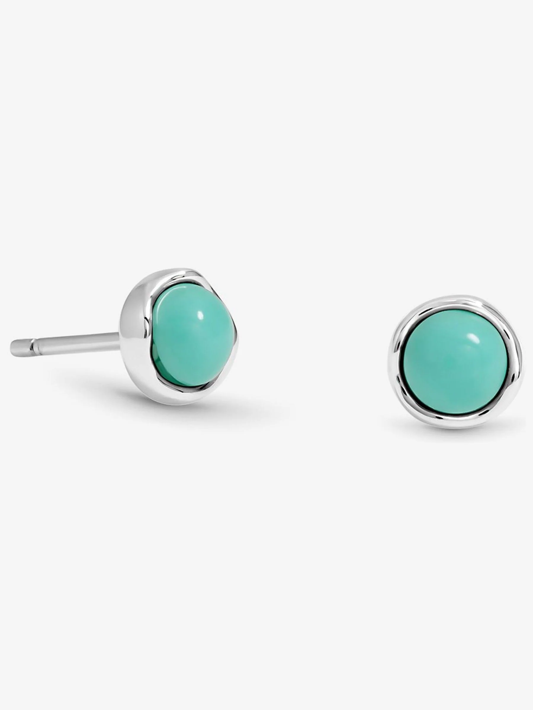 Simply Silver Semi Precious Turquoise Stud Earrings