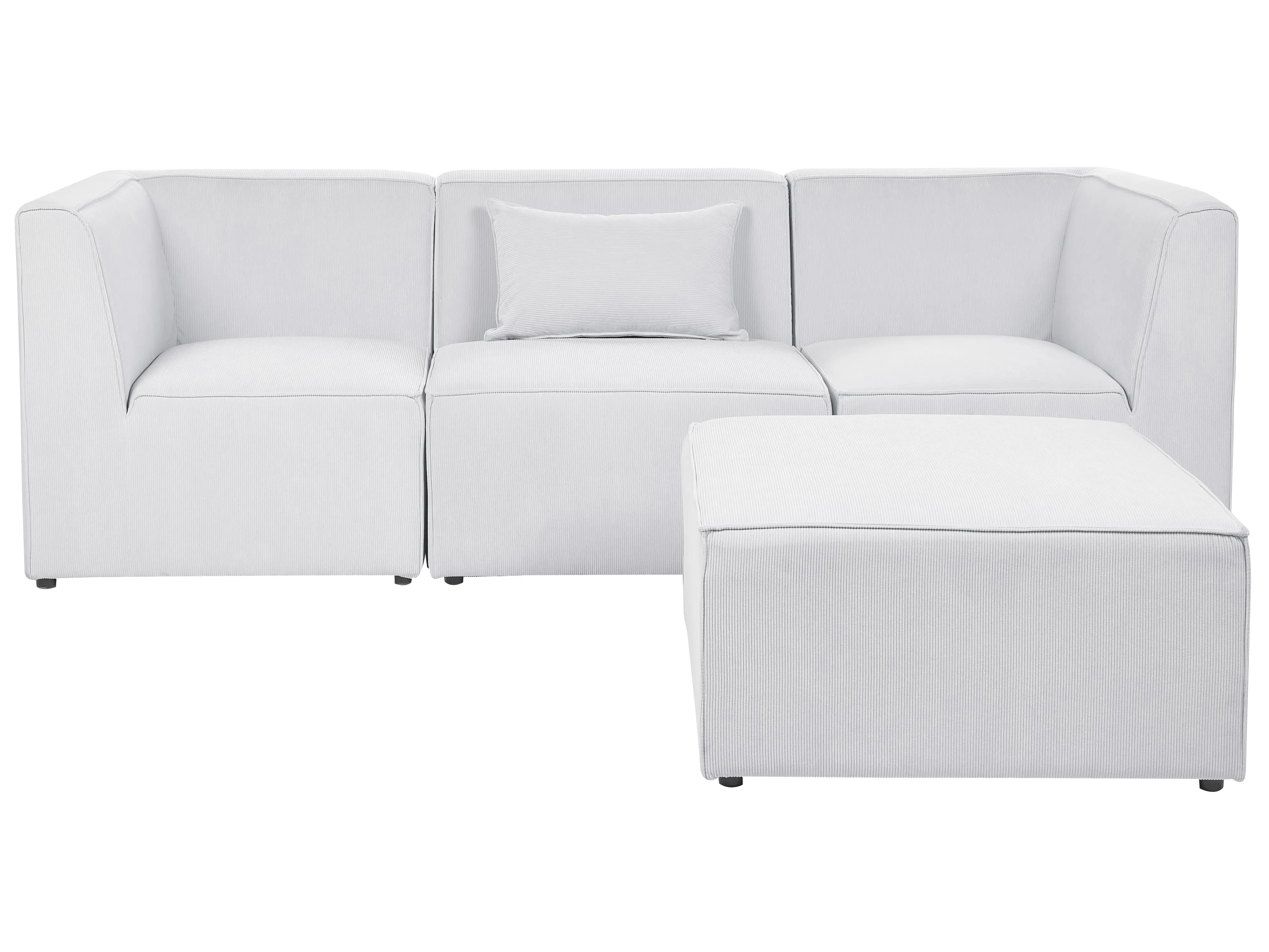 Modulaire bank 3-zits LEMVIG Corduroy Gebroken wit met ottomaan