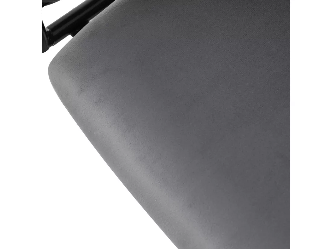 Lot de 6 chaises pivotantes 360°, en velours et métal, ergonomique, 46cm profondeur d'assise, Gris