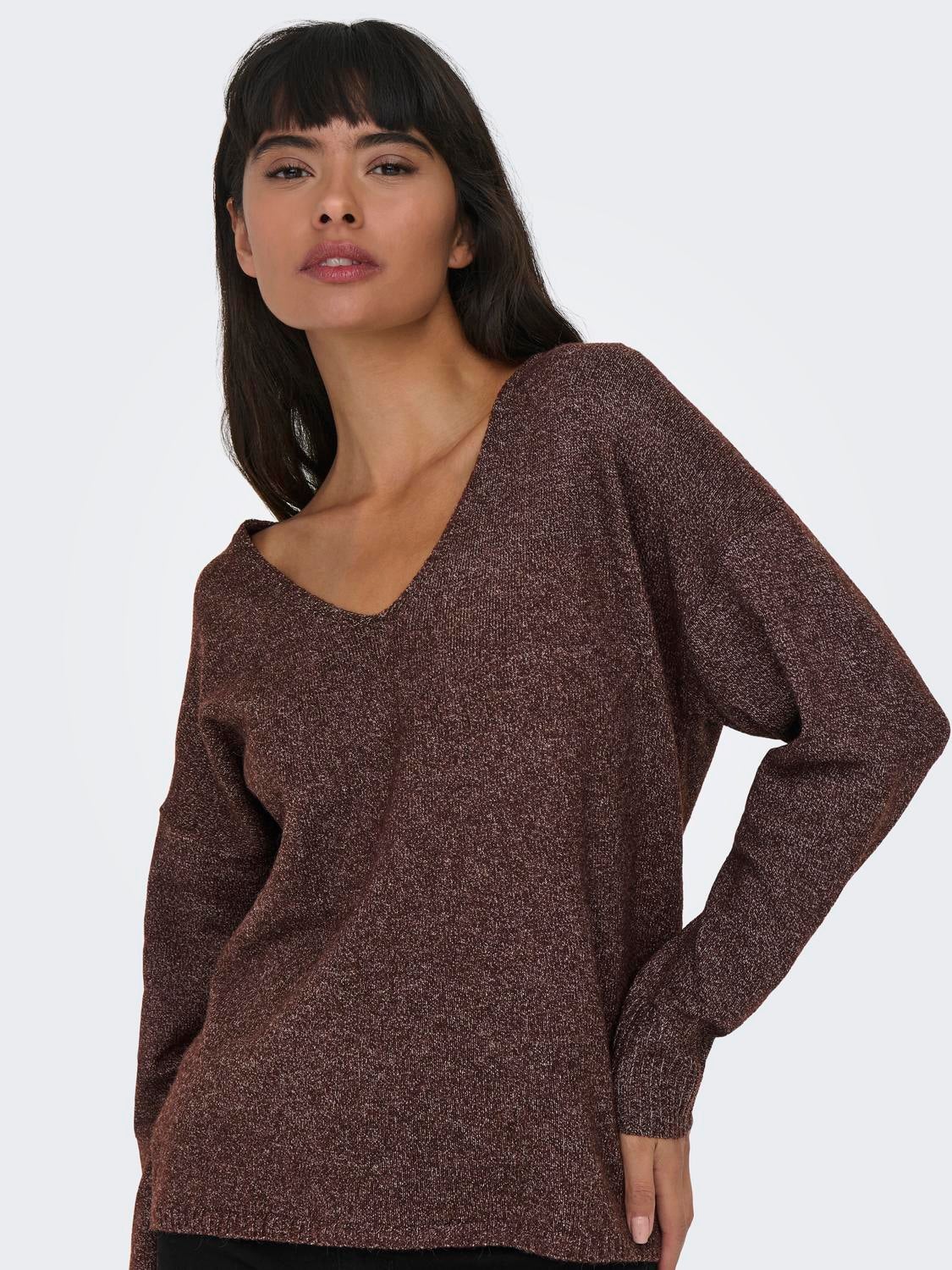 ONLRICA Strickpullover Deep Mahogany