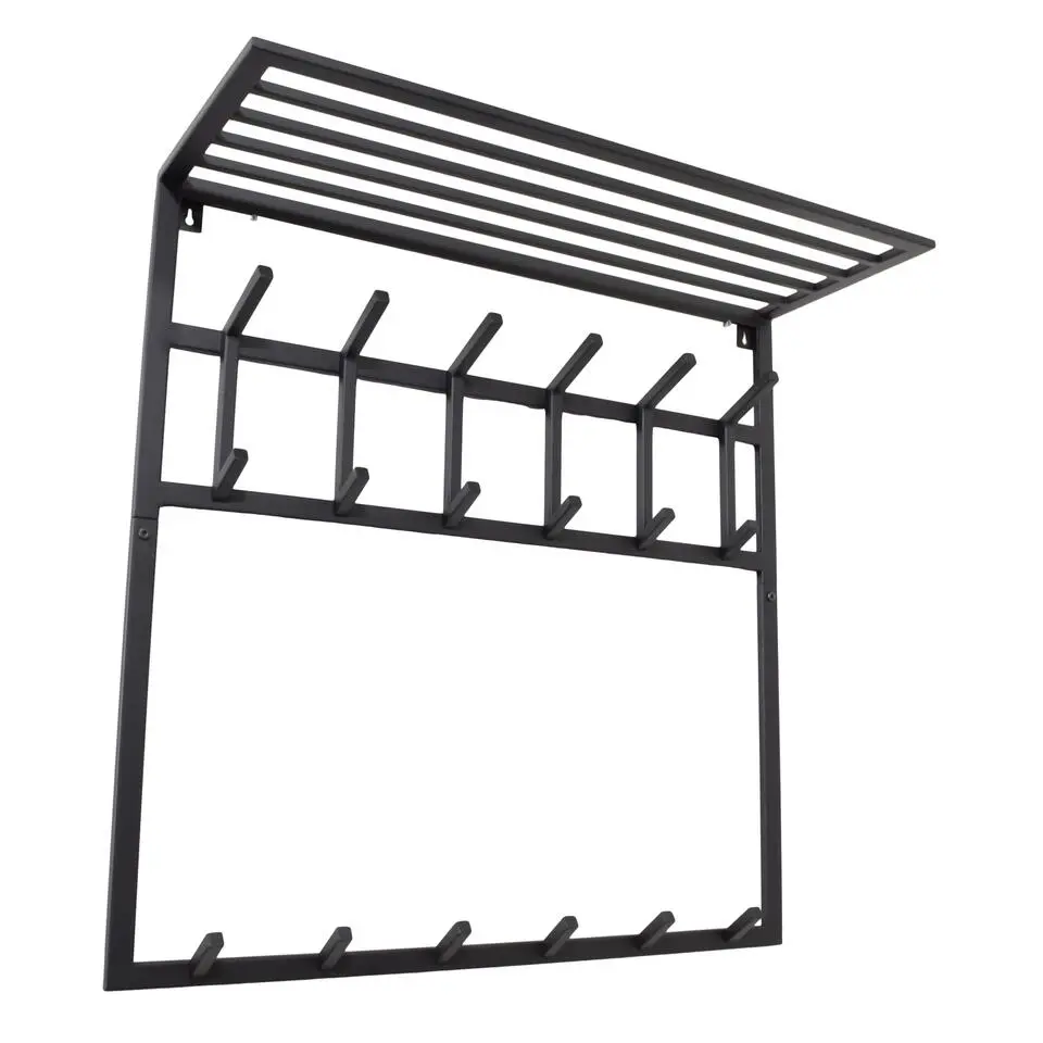 LOFT42 Kapstok Jaimy - Zwart – Metaal – 6 dubbele haken - 80x80x30