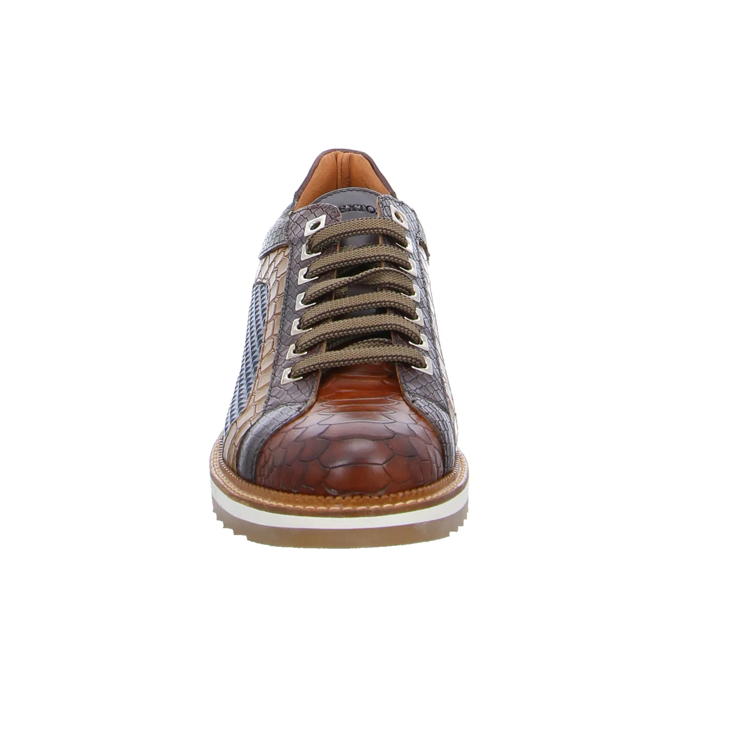 EXTON Halbschuhe Sneaker Cognac Leder