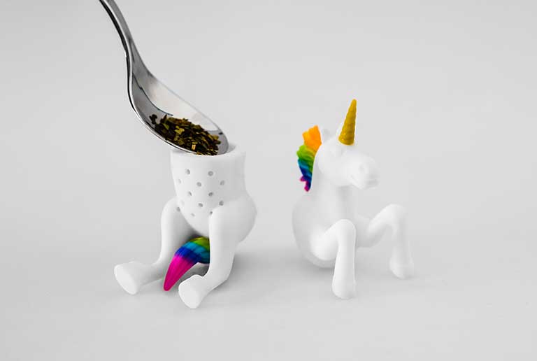 Winkee  Unicorn tefilter - hvid