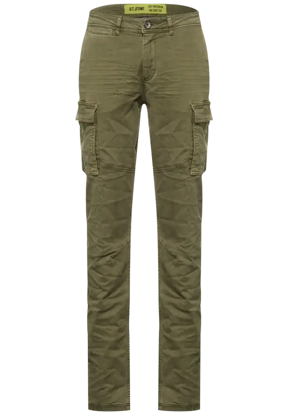 Regular Fit Cargohose - thyme green