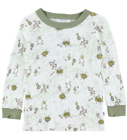 Joha Natt?j - 2-Delt - Bambus - Off White m. Print