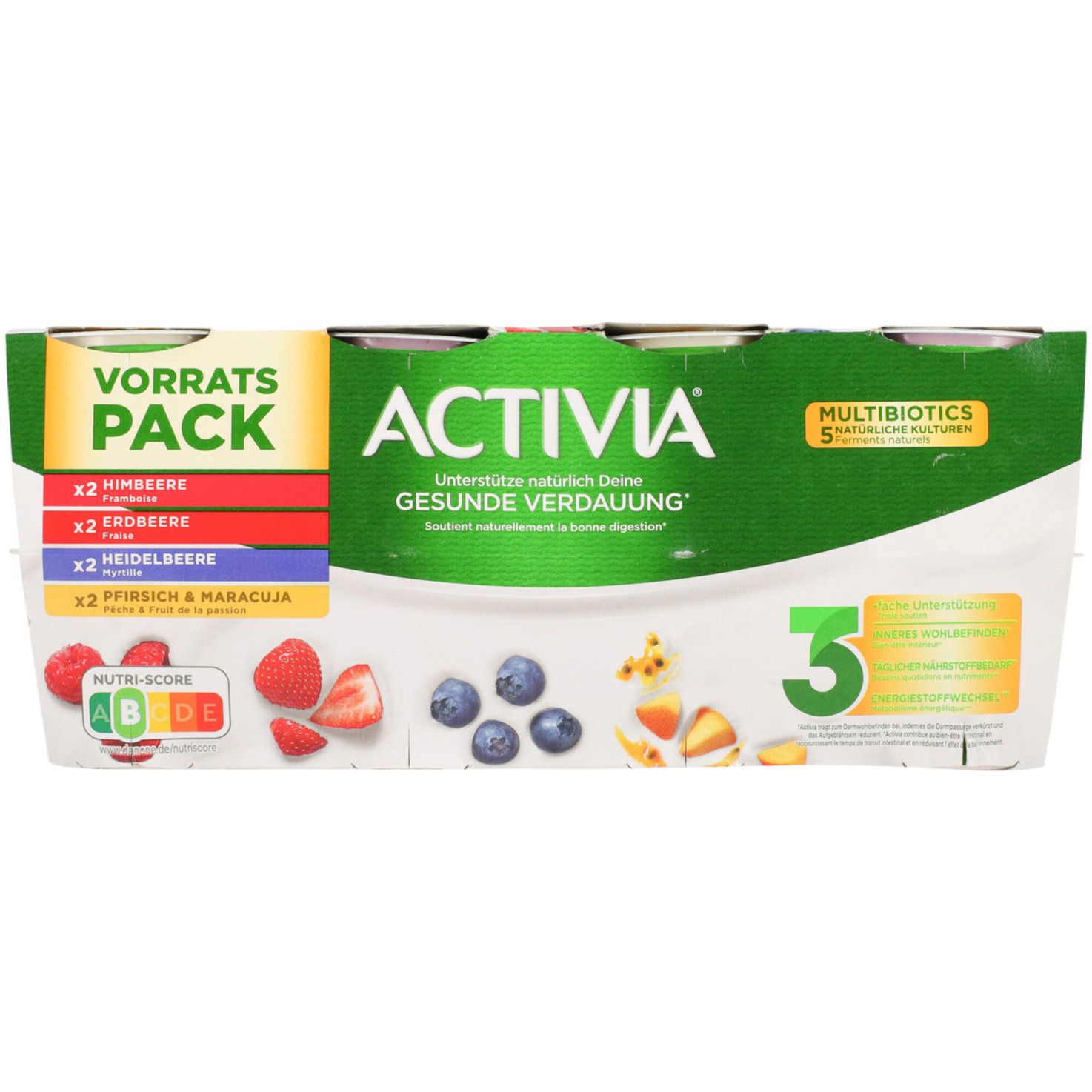 Activia probiotischer Joghurt Vorratspack Fruchtmix 8x115g