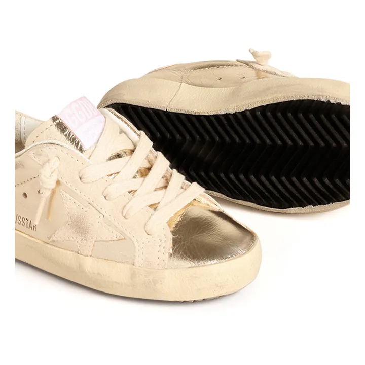 Golden Goose Baskets Lacets Super-Star Laminé | Doré