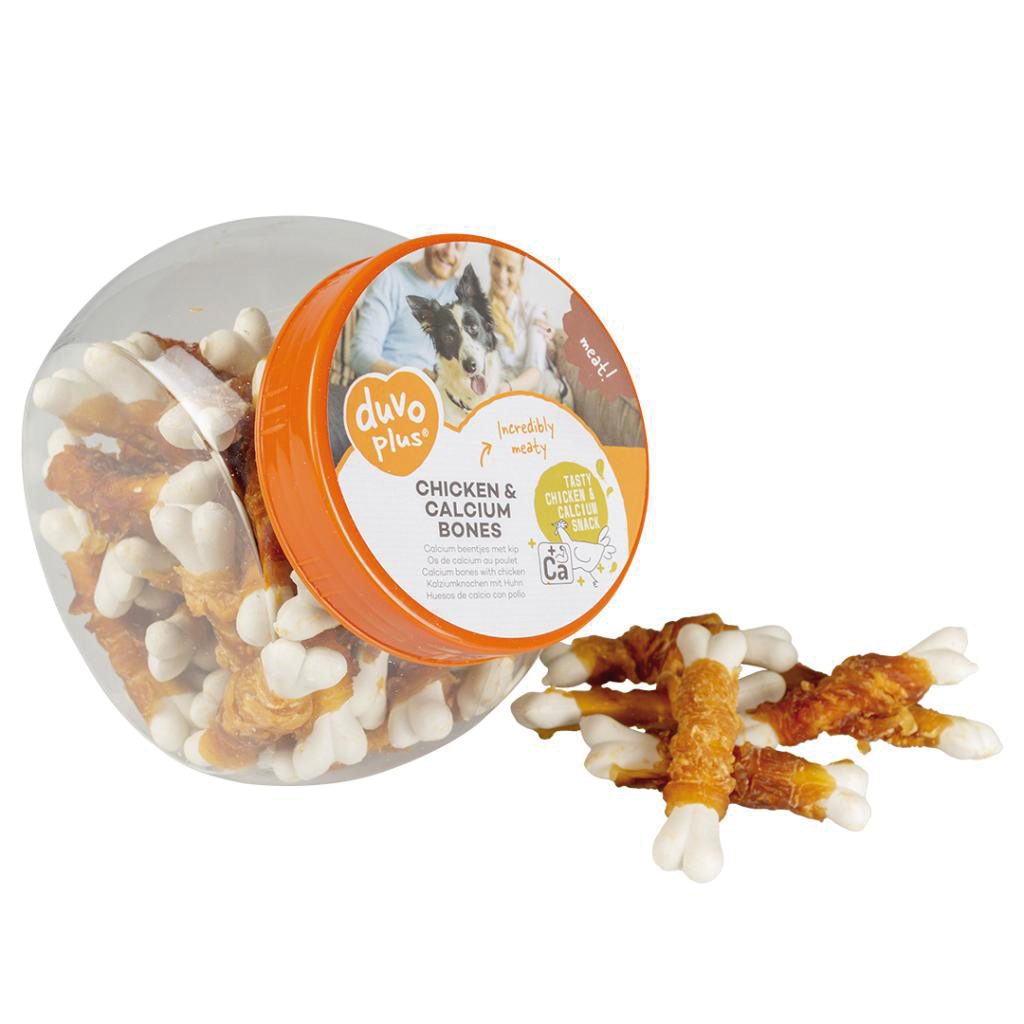 DUVO CARNE DE FRANGO COM OSSOS E CÁLCIO - POTE DE 500g
