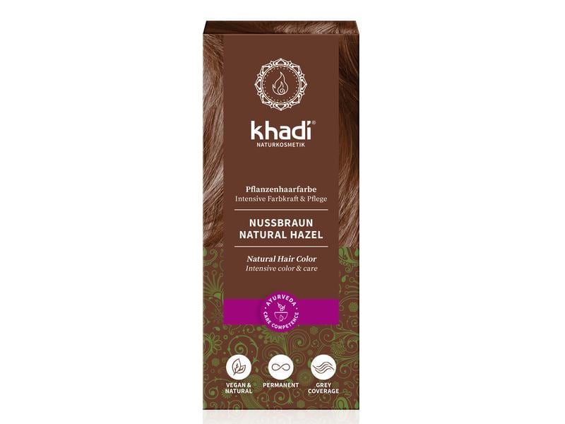 khadi Pflanzenhaarfarbe Nussbraun 100 g Intensive Pflanzenfarbe Nussbraun bis Schokobraun