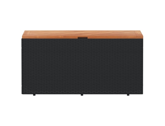 VIDAXL - Coffre Boîte de rangement de jardin noir résine tressée bois d'acac...