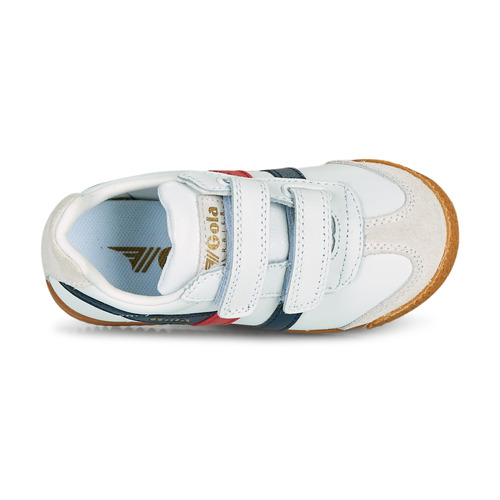 Gola - HARRIER LEATHER VELCRO - Blanc / Marine / Rouge