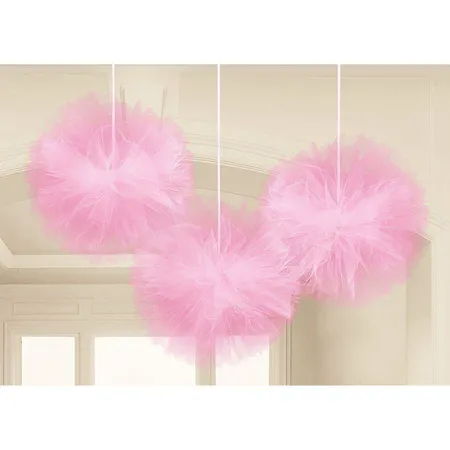 amscan Tüll Fluffy-Dekobälle 3 Stück, pink
