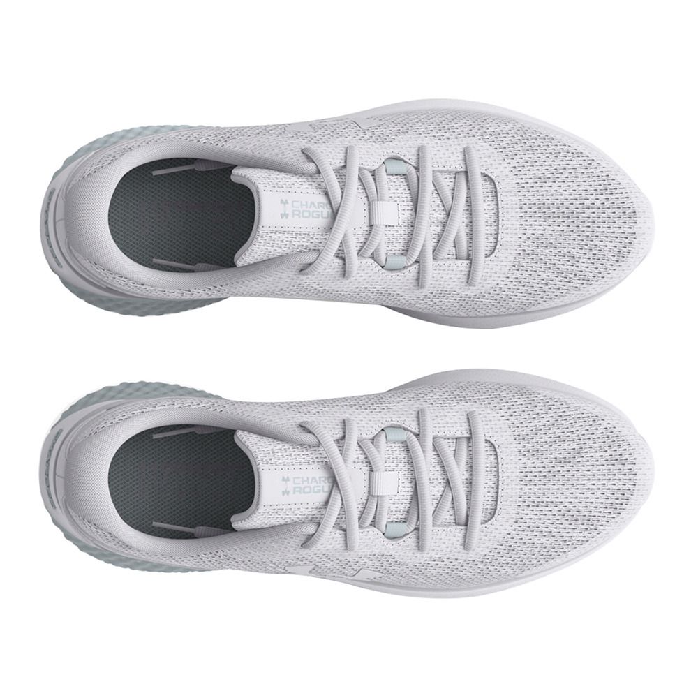 Under Armour UA W CHARGED ROGUE 3 KNIT - Chaussures running Femme white/gray mist/iridescent